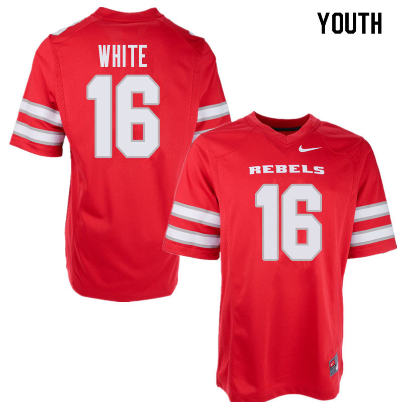 Youth UNLV Rebels #16 Javon White College Football Jerseys Sale-Red - Click Image to Close
